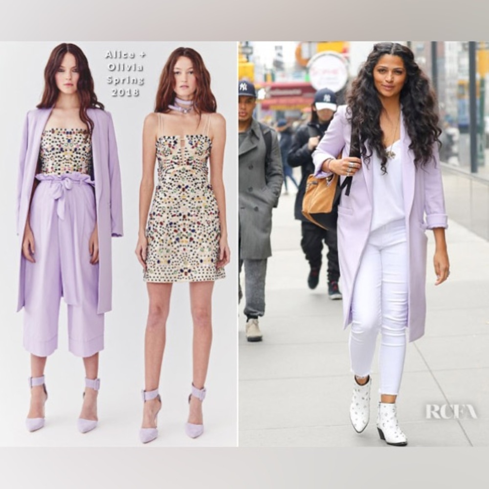 ALICE + OLIVIA Kylie Long Easy Shawl Collar Jacket - Picture 3 of 16